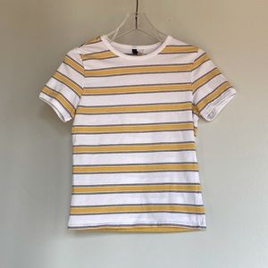Divided, White and Yellow Striped Tee